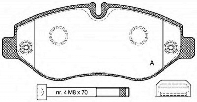 OPEN PARTS bpa124510 -  Комплект тормозных колодок, дисковый тормоз